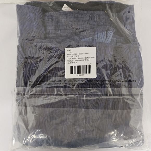 Hutch Anthropologie Sleeveless Drop Waist Square Neck Romper in Blue Motif NWT - Picture 9 of 16